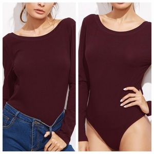 NWT Sam Edelman Boatneck Long Sleeve Bodysuit